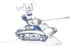 Panzer Frau Zeichnung
